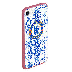 Чехол iPhone 7/8 матовый Chelsea football, цвет: 3D-малиновый — фото 2