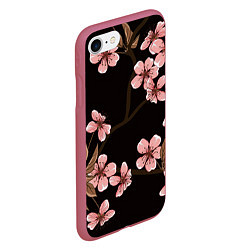 Чехол iPhone 7/8 матовый Начало весны, цвет: 3D-малиновый — фото 2