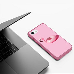 Чехол iPhone 7/8 матовый Flamingos Розовый фламинго, цвет: 3D-малиновый — фото 2