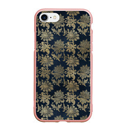 Чехол iPhone 7/8 матовый Классические узоры цветы, цвет: 3D-светло-розовый