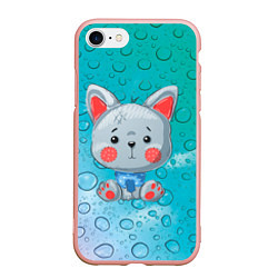 Чехол iPhone 7/8 матовый Серый маленький волк, цвет: 3D-светло-розовый