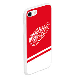 Чехол iPhone 7/8 матовый Detroit Red Wings, Детройт Ред Уингз Диагональные, цвет: 3D-белый — фото 2