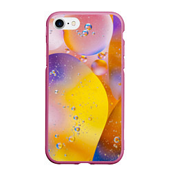 Чехол iPhone 7/8 матовый Градиент Яркие Пузыри, цвет: 3D-малиновый