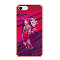 Чехол iPhone 7/8 матовый Баскетбол кабан, цвет: 3D-светло-розовый