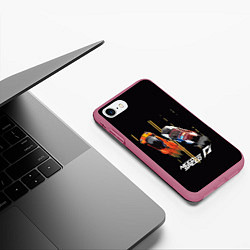 Чехол iPhone 7/8 матовый NFS гонки, цвет: 3D-малиновый — фото 2