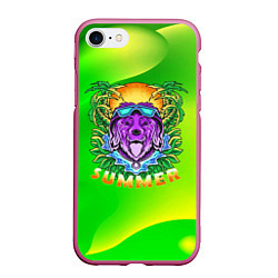 Чехол iPhone 7/8 матовый Summer dog Собачка, цвет: 3D-малиновый