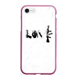 Чехол iPhone 7/8 матовый Banksy Бэнкси LOVE, цвет: 3D-малиновый