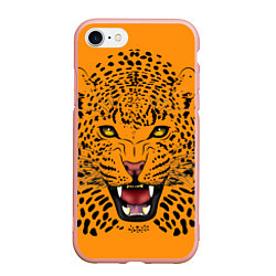 Чехол iPhone 7/8 матовый Leopard Леопард, цвет: 3D-светло-розовый