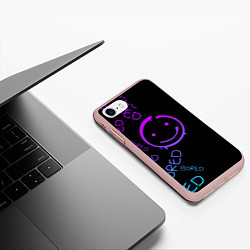 Чехол iPhone 7/8 матовый Neon Bored Half pattern, цвет: 3D-светло-розовый — фото 2