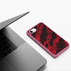 Чехол iPhone 7/8 матовый КРАСНАЯ ГРЯЗЬ RED GRUNGE, цвет: 3D-малиновый — фото 2