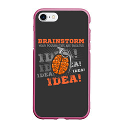 Чехол iPhone 7/8 матовый Мозговой Штурм Brainstorm, цвет: 3D-малиновый