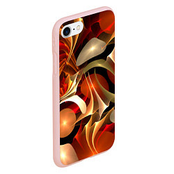 Чехол iPhone 7/8 матовый Абстрактные цифровые спирали, цвет: 3D-светло-розовый — фото 2