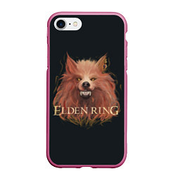 Чехол iPhone 7/8 матовый Алый волк из Elden Ring, цвет: 3D-малиновый