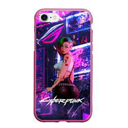 Чехол iPhone 7/8 матовый Cyberpunk 18 Judy, цвет: 3D-малиновый