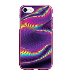 Чехол iPhone 7/8 матовый Neon fashion pattern Wave, цвет: 3D-малиновый