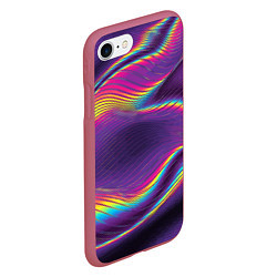 Чехол iPhone 7/8 матовый Neon fashion pattern Wave, цвет: 3D-малиновый — фото 2