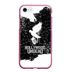 Чехол iPhone 7/8 матовый Hollywood Undead - CHAOS Out Now, цвет: 3D-малиновый