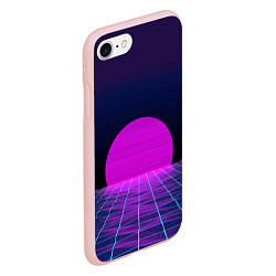 Чехол iPhone 7/8 матовый Закат розового солнца Vaporwave Психоделика, цвет: 3D-светло-розовый — фото 2