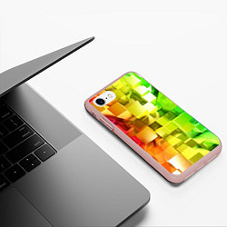 Чехол iPhone 7/8 матовый Геометрический паттерн 3D Neon, цвет: 3D-светло-розовый — фото 2