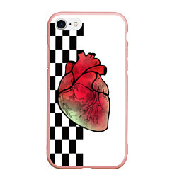 Чехол iPhone 7/8 матовый My heart, Моё сердце, цвет: 3D-светло-розовый