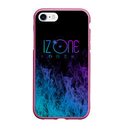 Чехол iPhone 7/8 матовый Izone neon огонь, цвет: 3D-малиновый