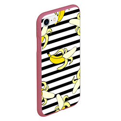 Чехол iPhone 7/8 матовый Banana pattern Summer, цвет: 3D-малиновый — фото 2