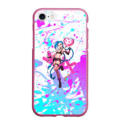 Чехол iPhone 7/8 матовый JINX ДЖИНКС НЕОНОВЫЕ БРЫЗГИ, цвет: 3D-малиновый