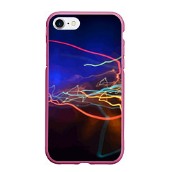 Чехол iPhone 7/8 матовый Neon vanguard pattern Lightning Fashion 2023, цвет: 3D-малиновый