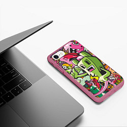 Чехол iPhone 7/8 матовый Гневный Крипер, цвет: 3D-малиновый — фото 2