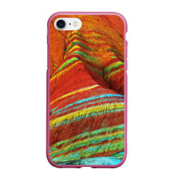 Чехол iPhone 7/8 матовый Знаменитые разноцветные горы Китай, цвет: 3D-малиновый