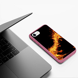 Чехол iPhone 7/8 матовый Огонь Стихия, цвет: 3D-малиновый — фото 2