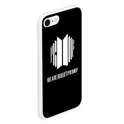 Чехол iPhone 7/8 матовый BTS WE ARE BULLETPROOF БТС - мы пуленепробиваемые, цвет: 3D-белый — фото 2