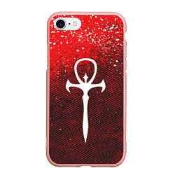 Чехол iPhone 7/8 матовый The Masquerade Bloodhunt Emblem, цвет: 3D-светло-розовый
