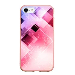 Чехол iPhone 7/8 матовый Розово-голубая абстрактная геометрия, цвет: 3D-светло-розовый