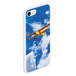 Чехол iPhone 7/8 матовый Гражданский самолет Ан-2, цвет: 3D-белый — фото 2