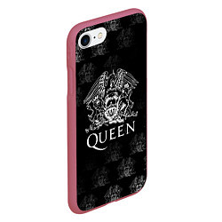 Чехол iPhone 7/8 матовый Queen pattern, цвет: 3D-малиновый — фото 2