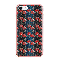Чехол iPhone 7/8 матовый Flowers Pattern, цвет: 3D-светло-розовый