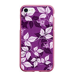 Чехол iPhone 7/8 матовый Фиолетовый вьюнок, цвет: 3D-малиновый