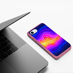 Чехол iPhone 7/8 матовый Растекание красок, цвет: 3D-малиновый — фото 2