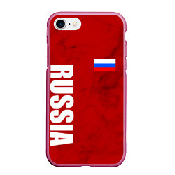 Чехол iPhone 7/8 матовый RUSSIA - RED EDITION - SPORTWEAR, цвет: 3D-малиновый