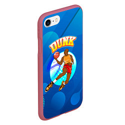 Чехол iPhone 7/8 матовый Dunk баскетболист, цвет: 3D-малиновый — фото 2