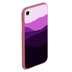 Чехол iPhone 7/8 матовый Фиолетовый градиент горы абстракция, цвет: 3D-малиновый — фото 2