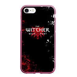 Чехол iPhone 7/8 матовый THE WITCHER: Ведьмак: Охотник на Монстров, цвет: 3D-малиновый