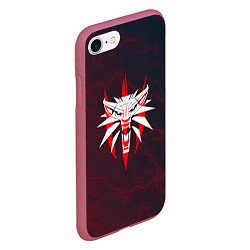 Чехол iPhone 7/8 матовый THE WITCHER КОГОТЬ МОЛНИИ, цвет: 3D-малиновый — фото 2