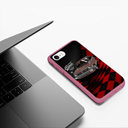 Чехол iPhone 7/8 матовый Ретро - автомобиль Классика, цвет: 3D-малиновый — фото 2