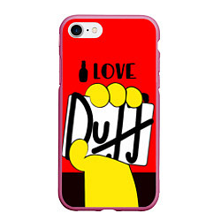 Чехол iPhone 7/8 матовый Love Duff, цвет: 3D-малиновый