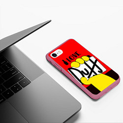 Чехол iPhone 7/8 матовый Love Duff, цвет: 3D-малиновый — фото 2