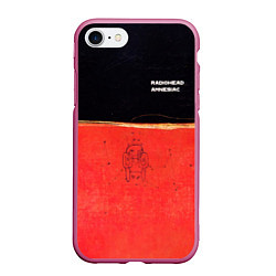 Чехол iPhone 7/8 матовый Radiohead - Amnesiac, цвет: 3D-малиновый