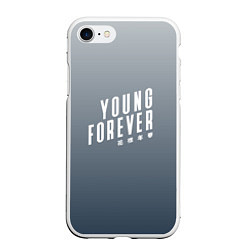 Чехол iPhone 7/8 матовый Навечно молодой Young forever, цвет: 3D-белый