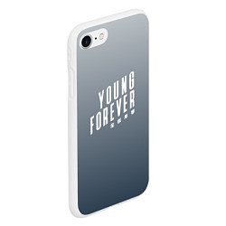 Чехол iPhone 7/8 матовый Навечно молодой Young forever, цвет: 3D-белый — фото 2